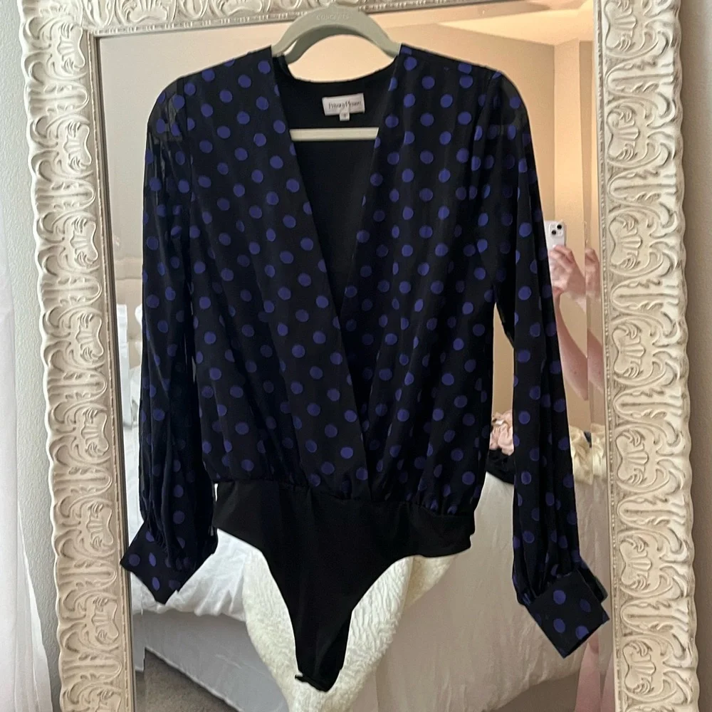 Revolve PRIVACY PLEASE Polka Dot Bodysuit Size Small - Picture 2 of 2